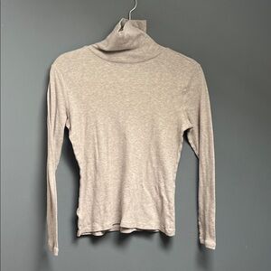 Ann Taylor Light Beige Long Sleeve Turtleneck